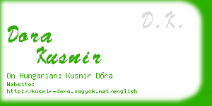 dora kusnir business card